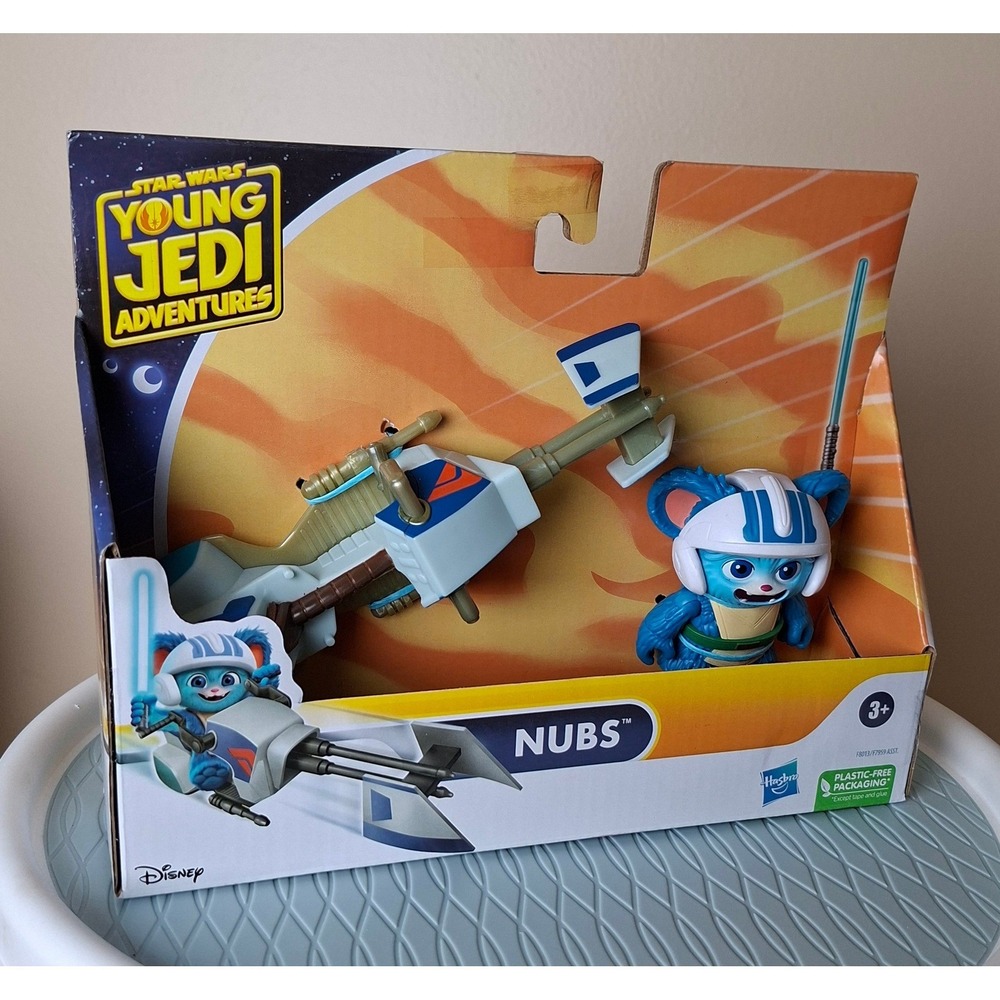 Hasbro Star Wars Young Jedi Adventures Nubs Figure & Speeder 4" Kids Blue NEW